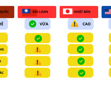 So sánh cân điện tử Trung Quốc – Đài Loan – Nhật – Mỹ